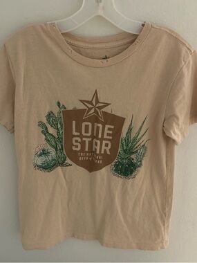 Boot Barn Lone Star Graphic Tee - Beige with Green Print